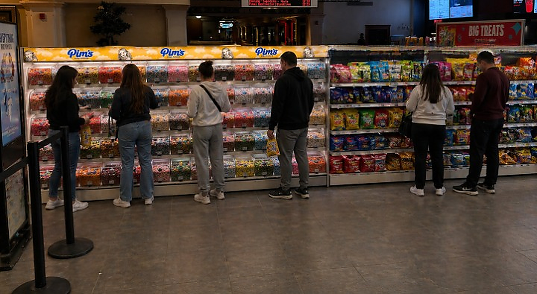 Pim's Pick 'N' Mix display in a cinema lobby