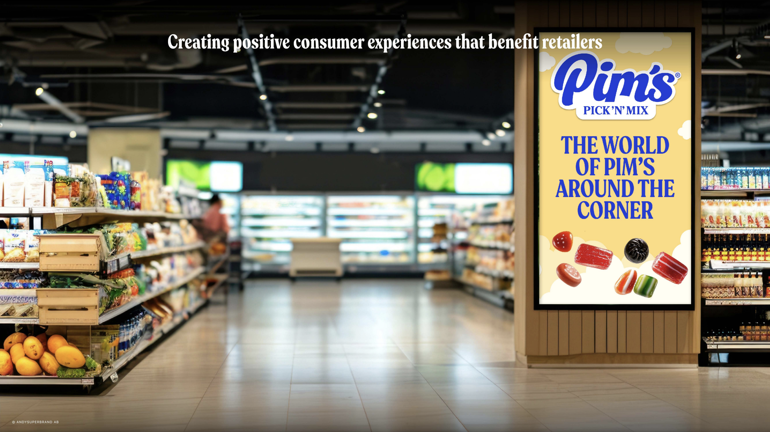 Pim's modular shelf system in a retail store